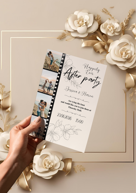 Floral Polaroid Wedding Invitation the Date Template | Editable Digital PDF | Boho Minimalist Save the Date | Instant Download by Charspired